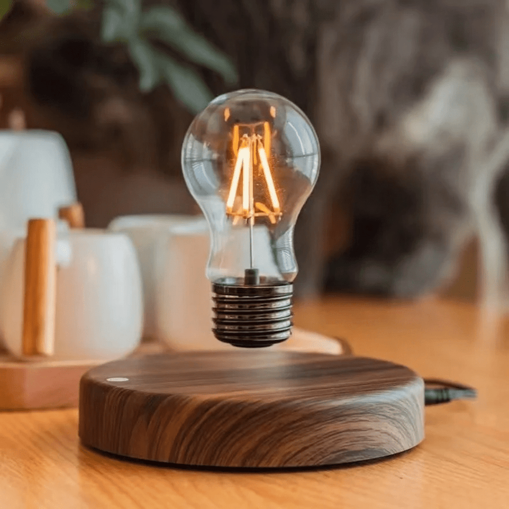 Lámpara LED flotante AeroGlow con base magnética y control táctil