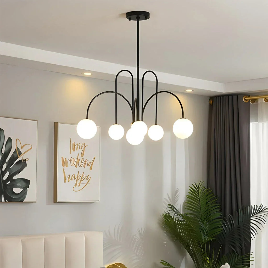 Avi Glass Chandelier With Double Layer Design Contemporary Ceiling Light