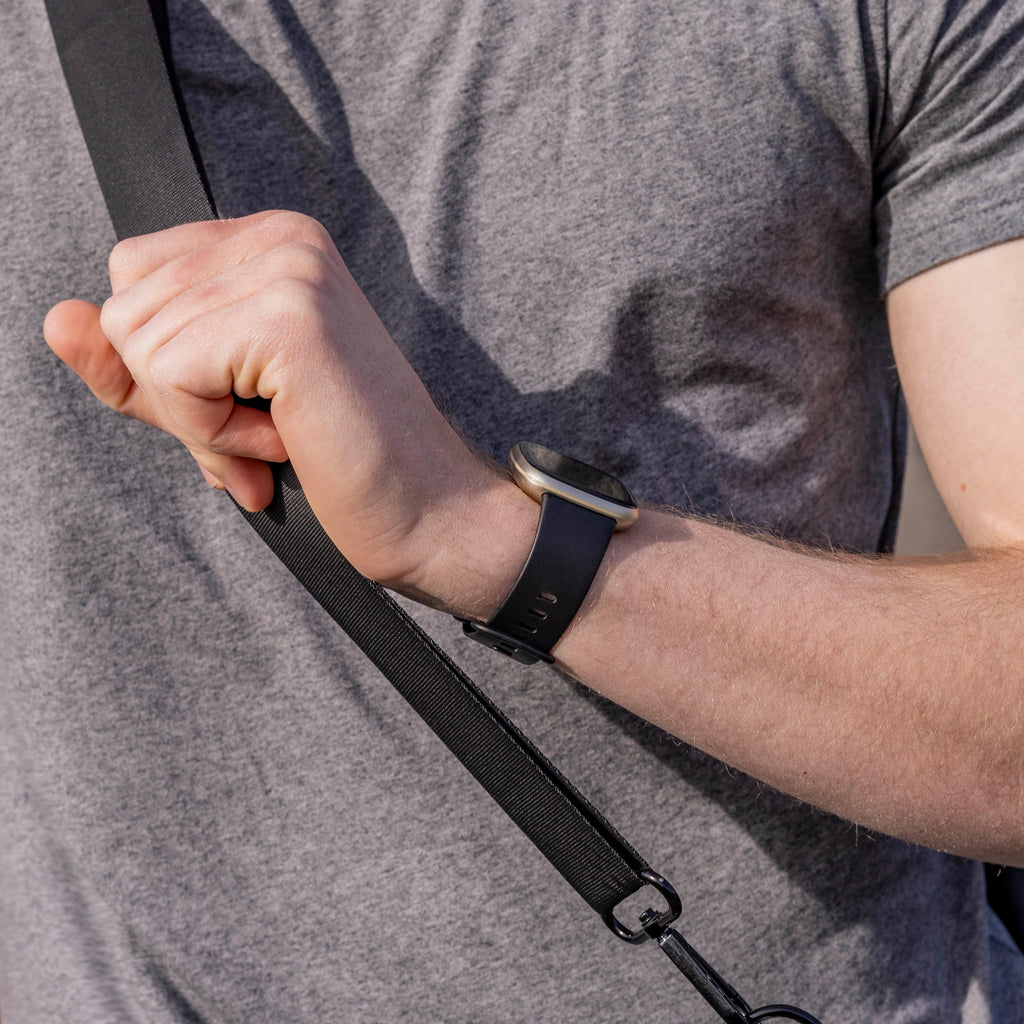 Cinturino di ricambio in silicone nero classico per orologio Fitbit Sense 2