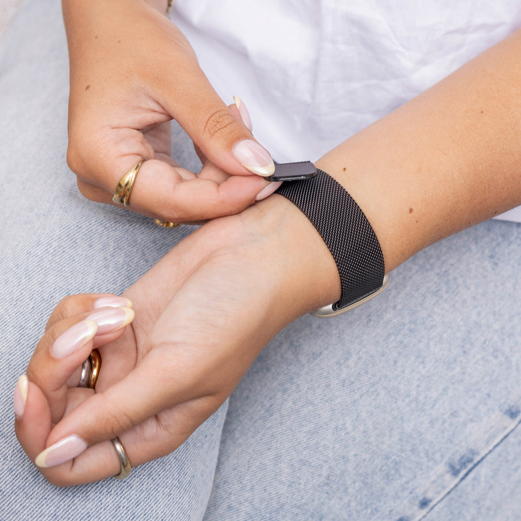 Fitbit Sense Milanese Strap In Black Accessory For Smartwatch