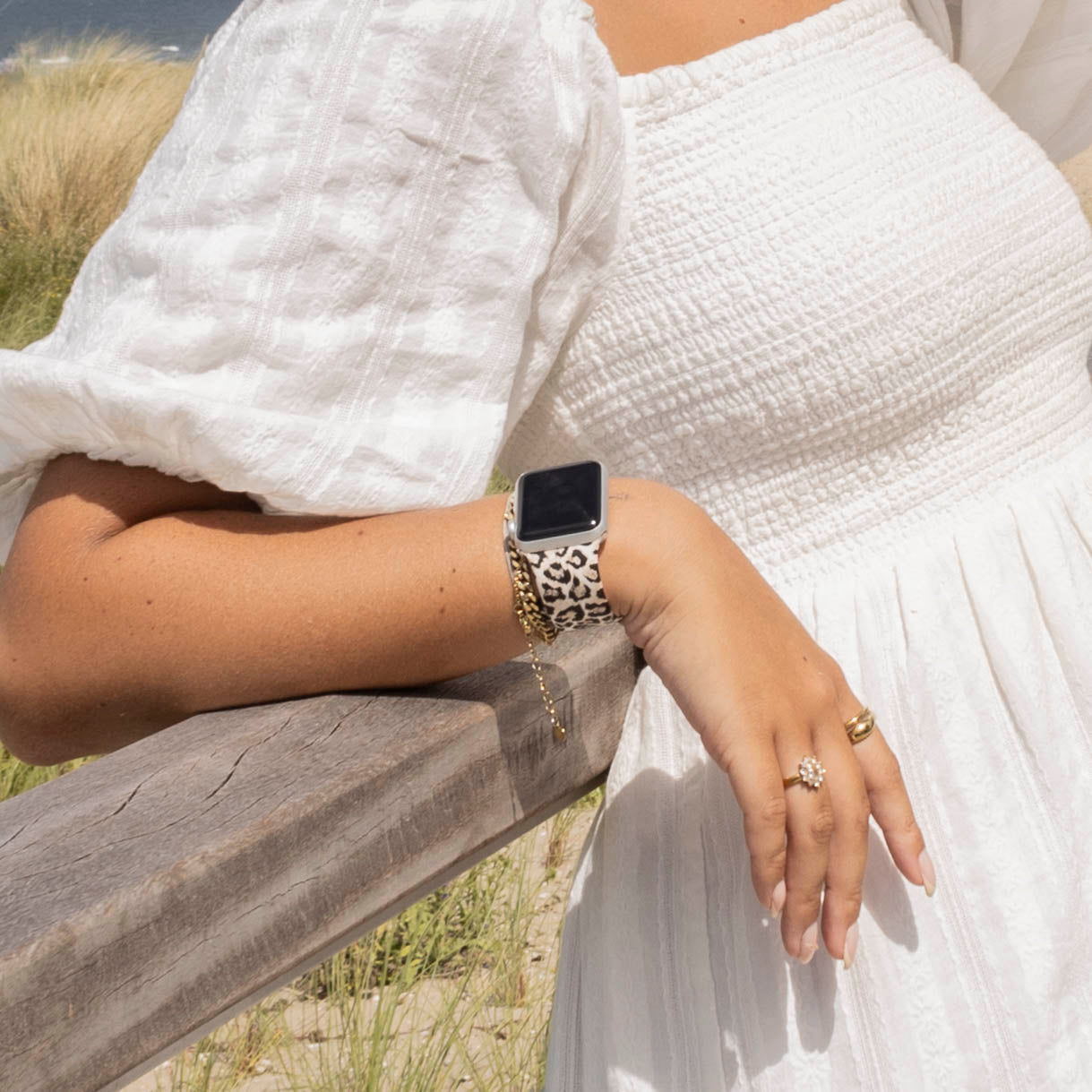 Pulseira com Padrão de Leopardo Sortudo para Apple Watch Edition