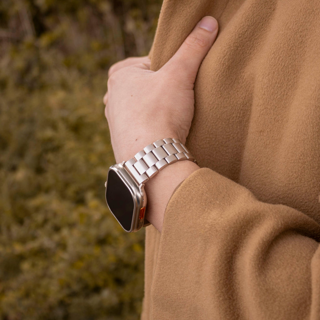 Apple Watch Band In Starlight Finish With Secure Clasp