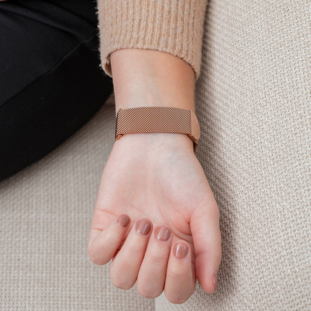 Řemínek Milanese pro Fitbit Inspire 3 Rose Gold Edition