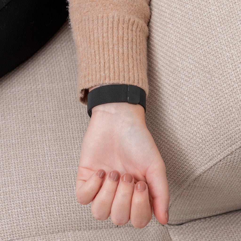 Correia Milanesa Preta para Acessório Fitbit Inspire 3