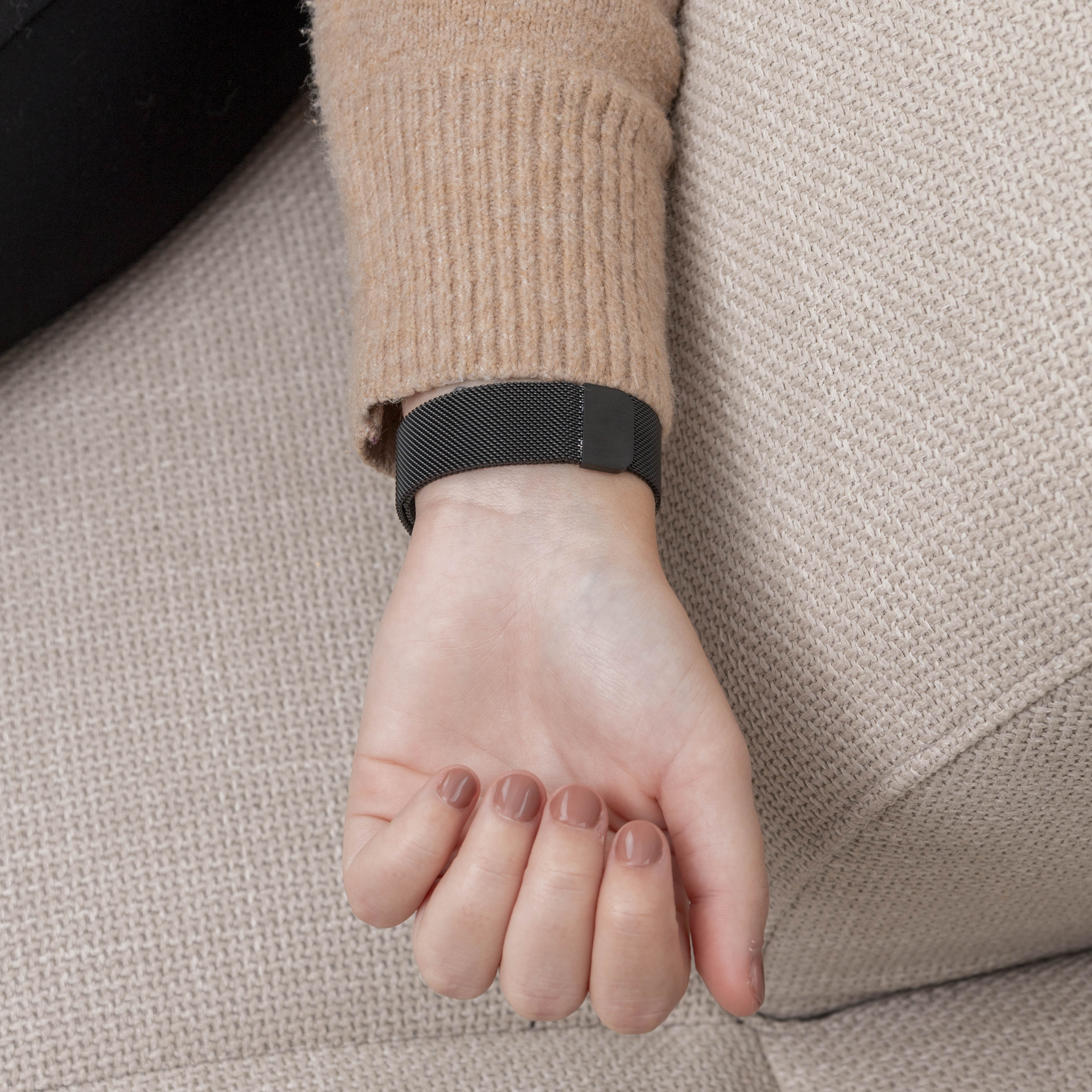 Bracciale Milanese Nero per Orologi Garmin Fenix 5 Plus e 6 Pro
