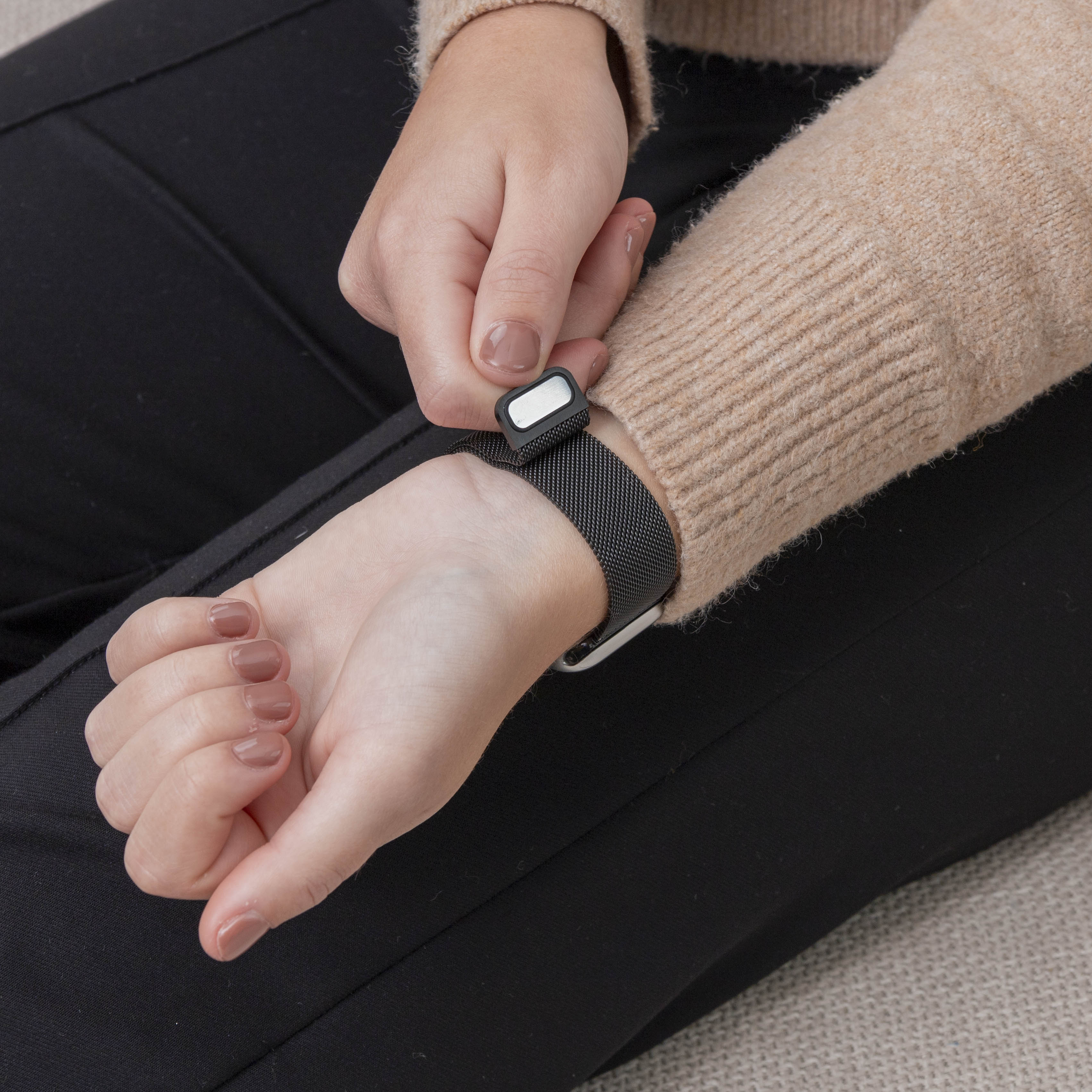Bracciale Milanese Nero per Orologi Garmin Fenix 5 Plus e 6 Pro
