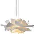 Liora Bloom Floral Pendant Light With White Metal Finish And Clear Acrylic