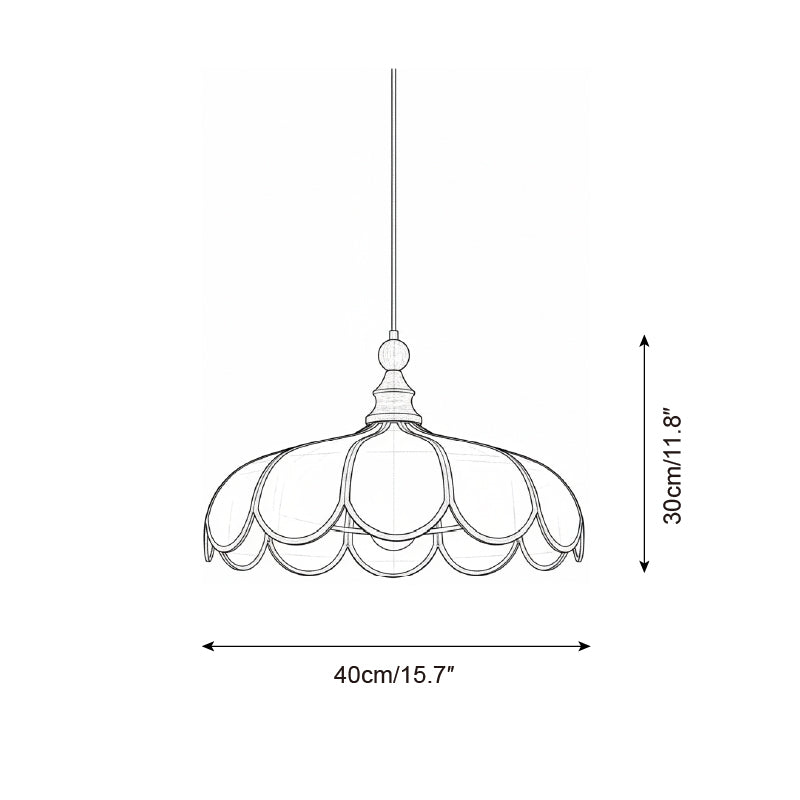 Pendulă cu design botanic și abajur cu margine ondulată | Ormexis
