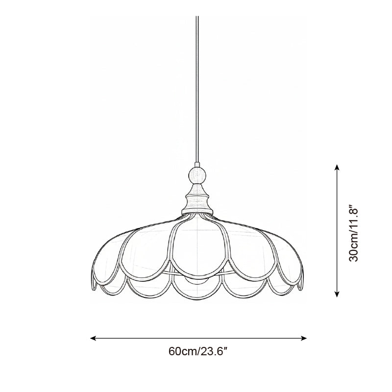 Pendulă cu design botanic și abajur cu margine ondulată | Ormexis