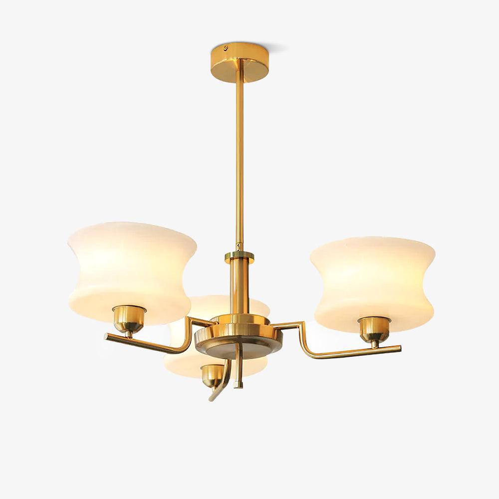 Vintage Gold Glass Ceiling Chandelier Light Fixture | Ormexis