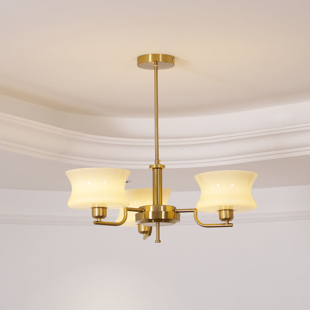 Vintage Gold Glass Ceiling Chandelier Light Fixture | Ormexis