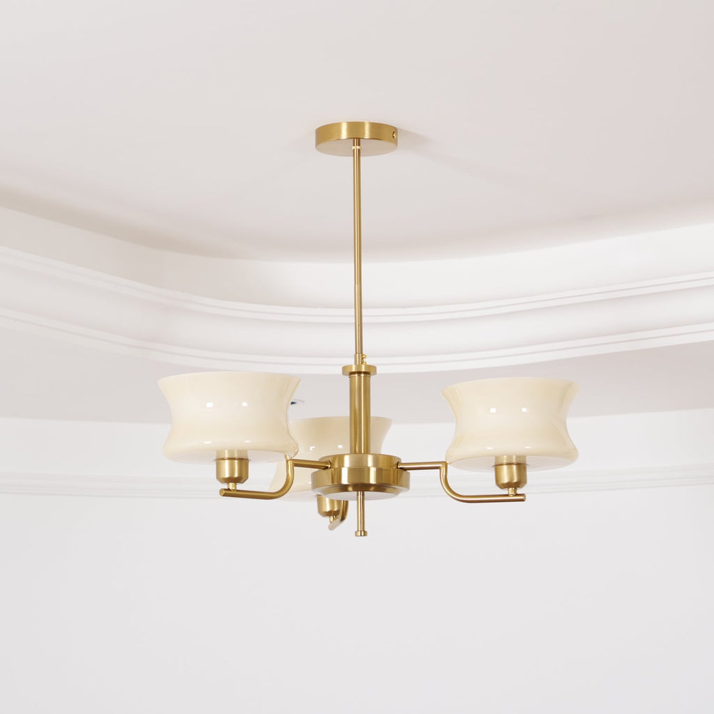 Vintage Gold Glass Ceiling Chandelier Light Fixture | Ormexis