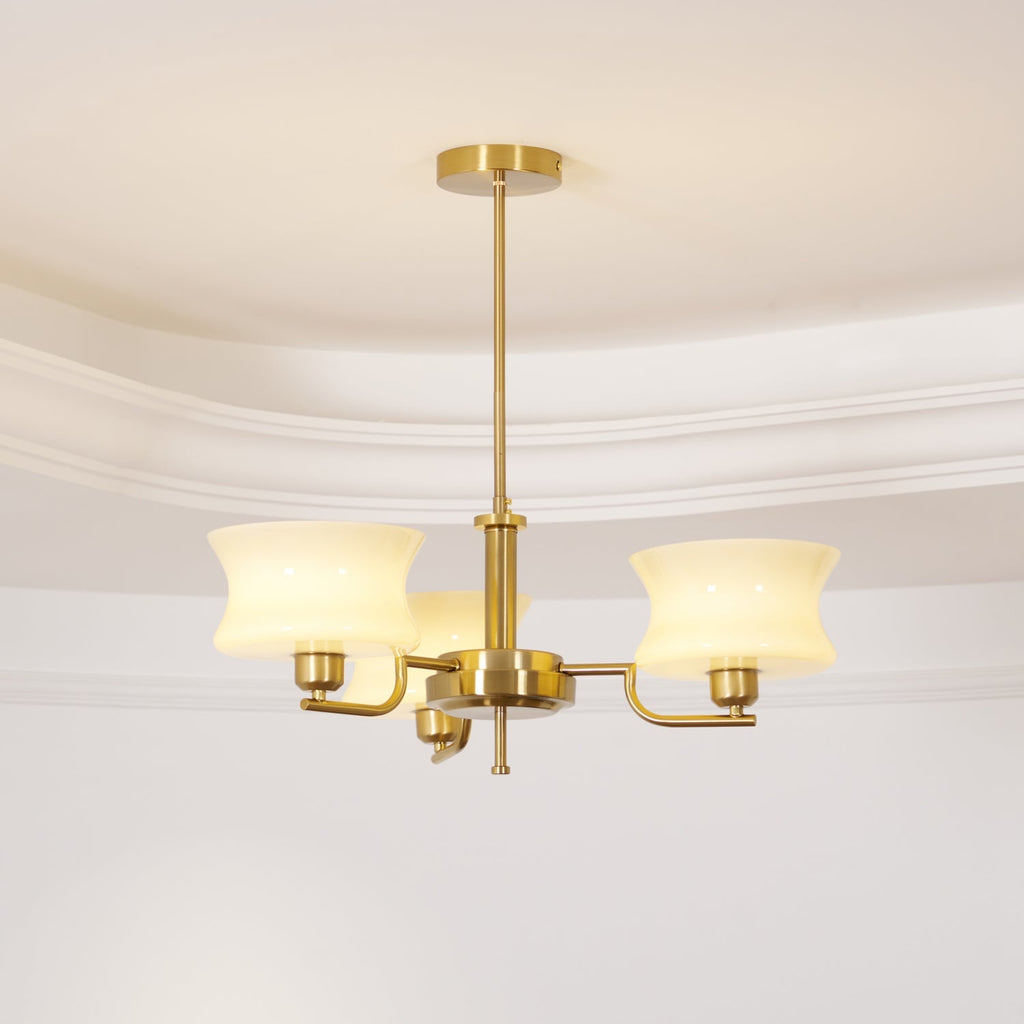 Vintage Gold Glass Ceiling Chandelier Light Fixture | Ormexis