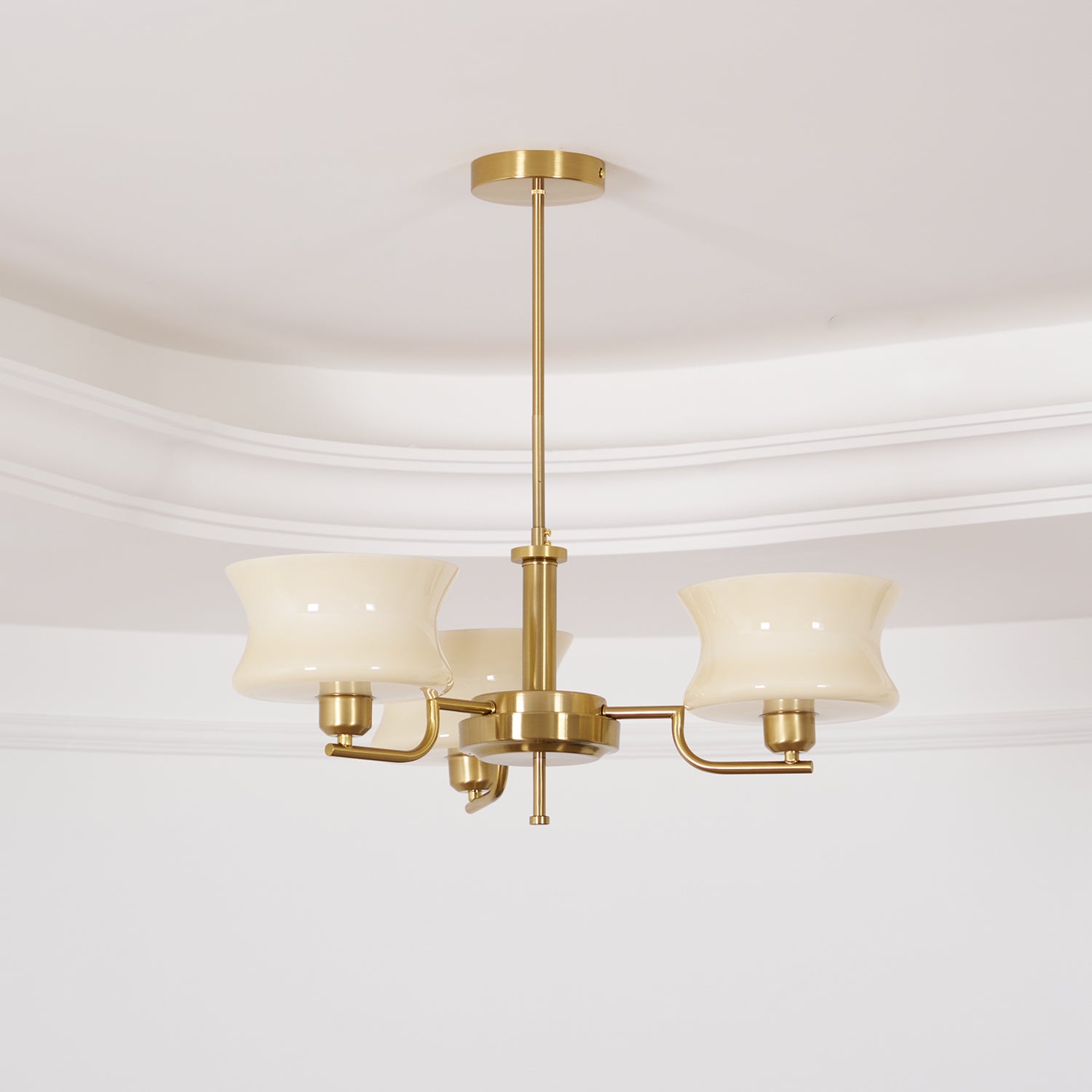 Vintage Gold Glass Ceiling Chandelier Light Fixture | Ormexis