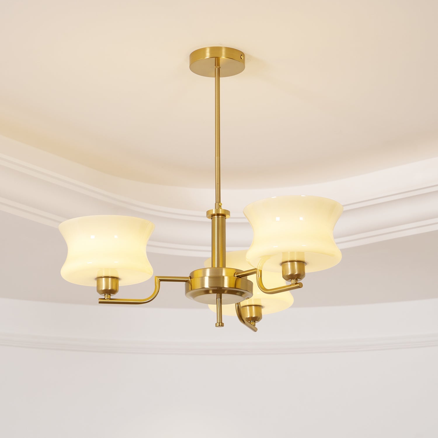 Vintage Gold Glass Ceiling Chandelier Light Fixture | Ormexis