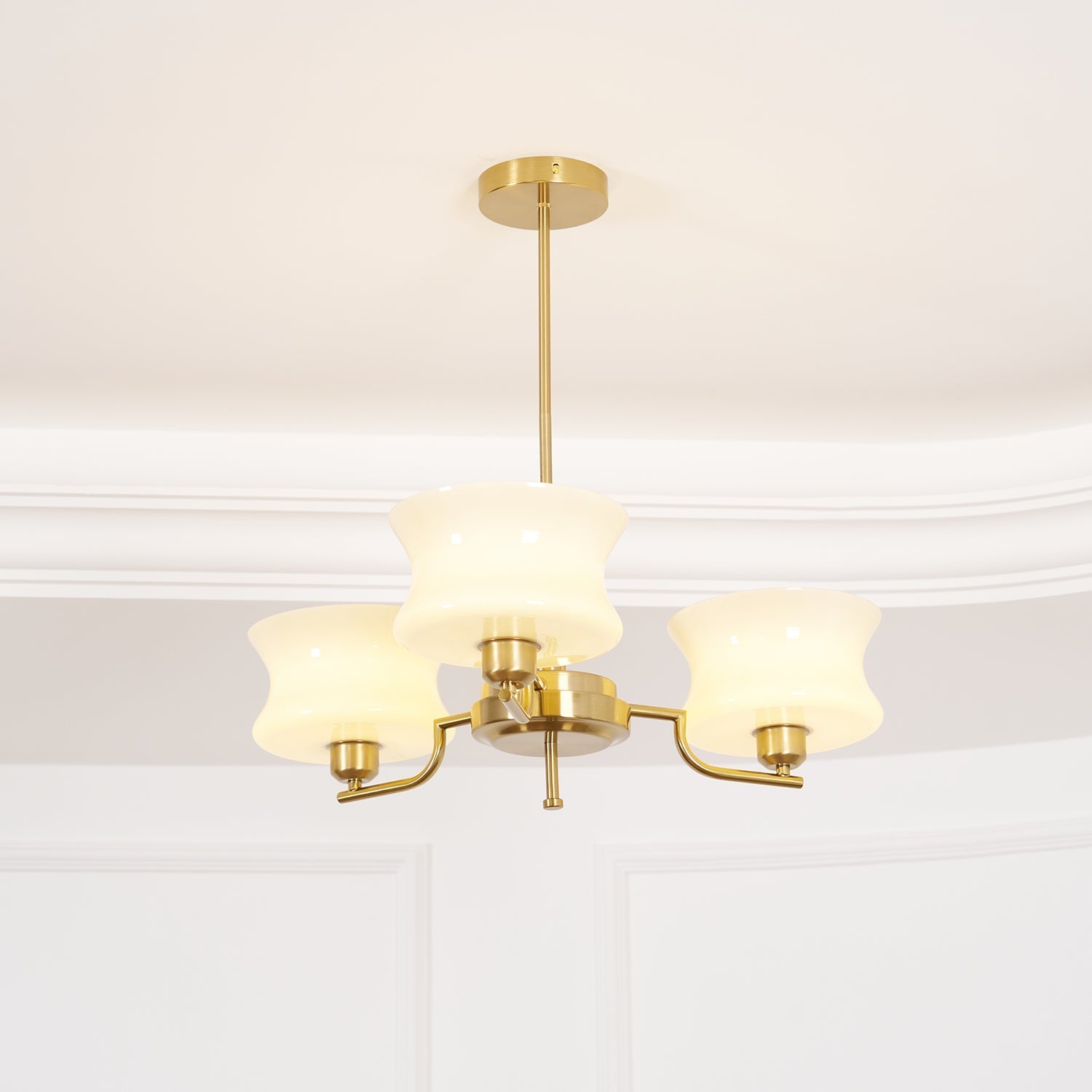 Vintage Gold Glass Ceiling Chandelier Light Fixture | Ormexis