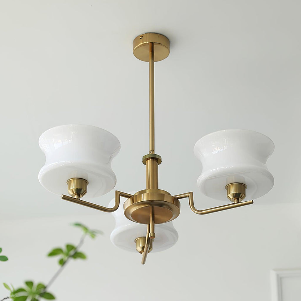 Vintage Gold Glass Ceiling Chandelier Light Fixture | Ormexis