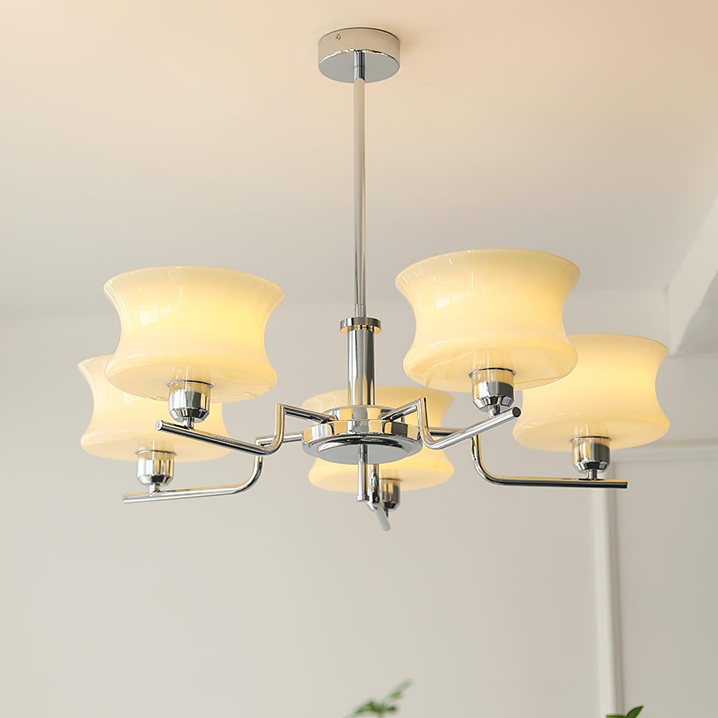 Vintage Gold Glass Ceiling Chandelier Light Fixture | Ormexis