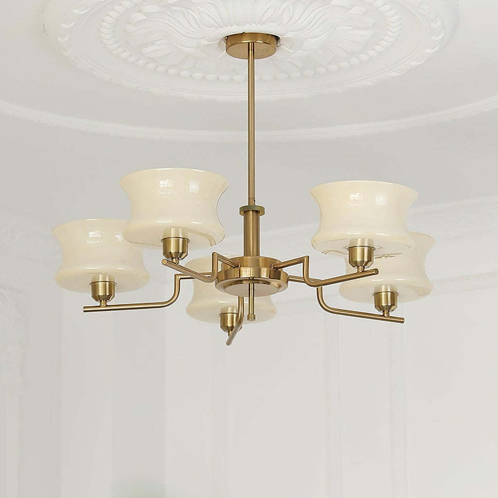 Vintage Gold Glass Ceiling Chandelier Light Fixture | Ormexis