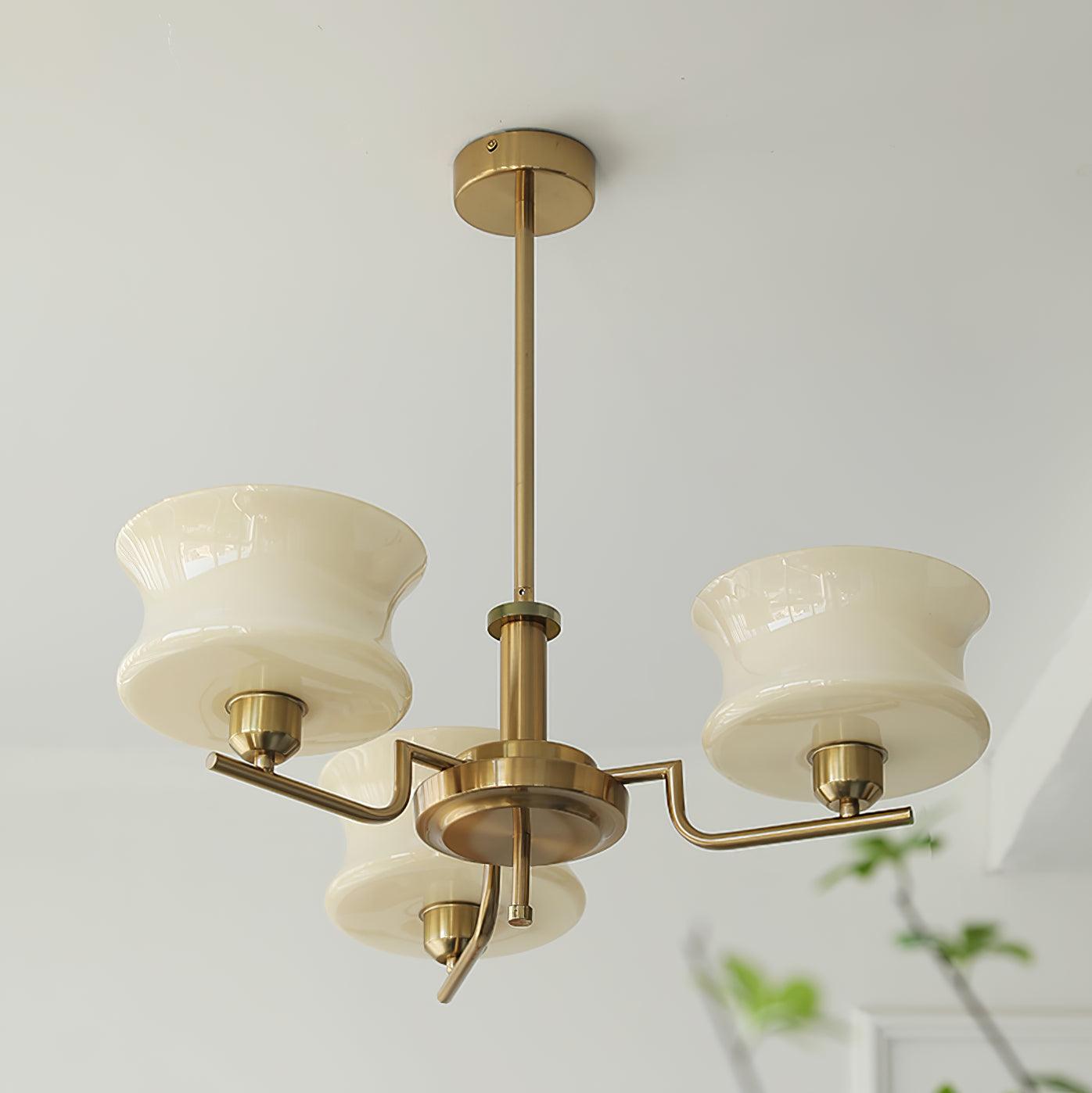 Vintage Gold Glass Ceiling Chandelier Light Fixture | Ormexis