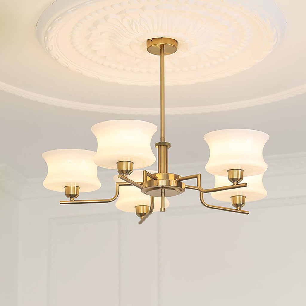 Vintage Gold Glass Ceiling Chandelier Light Fixture | Ormexis