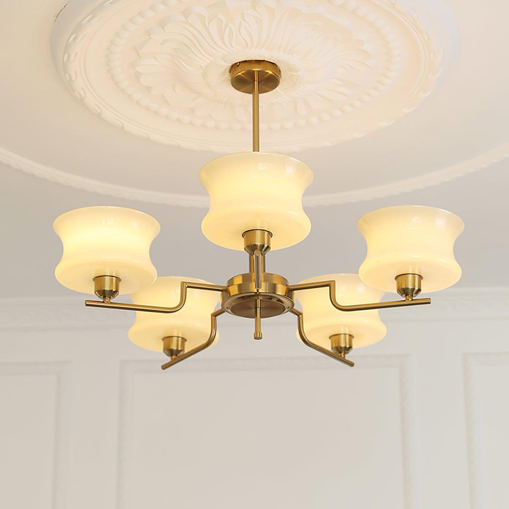 Vintage Gold Glass Ceiling Chandelier Light Fixture | Ormexis