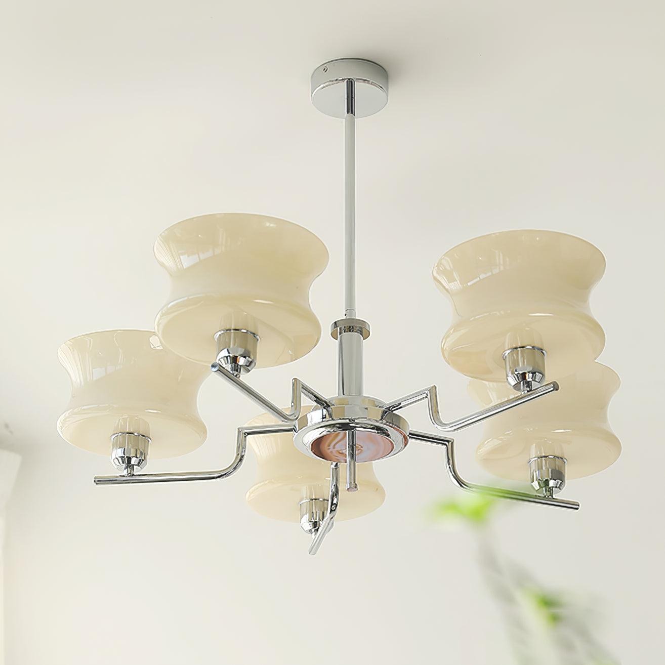 Vintage Gold Glass Ceiling Chandelier Light Fixture | Ormexis