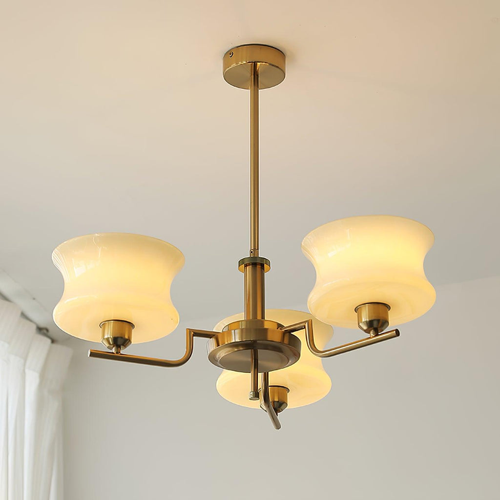 Vintage Gold Glass Ceiling Chandelier Light Fixture | Ormexis