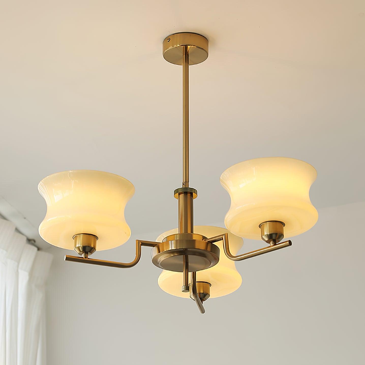 Vintage Gold Glass Ceiling Chandelier Light Fixture | Ormexis