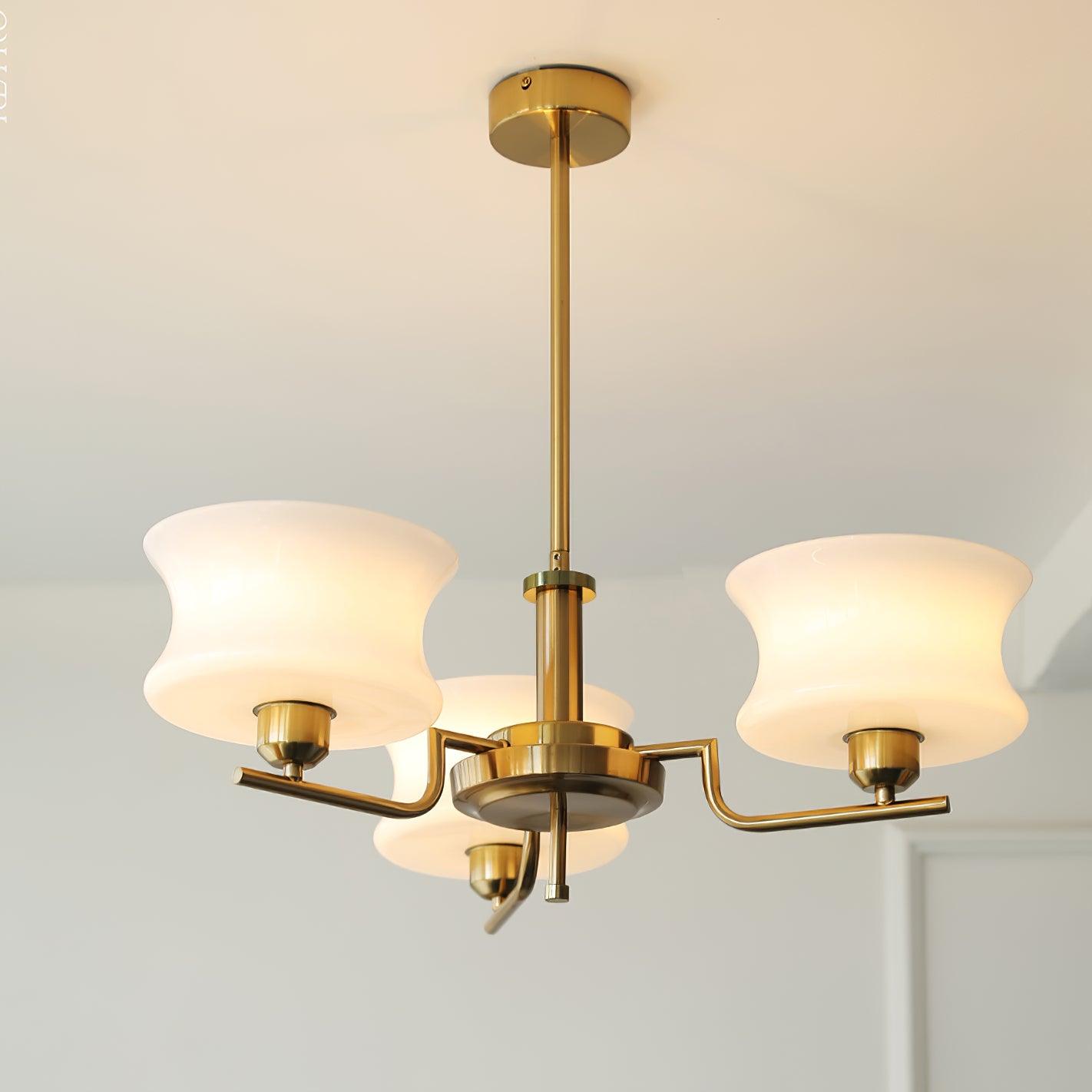 Vintage Gold Glass Ceiling Chandelier Light Fixture | Ormexis