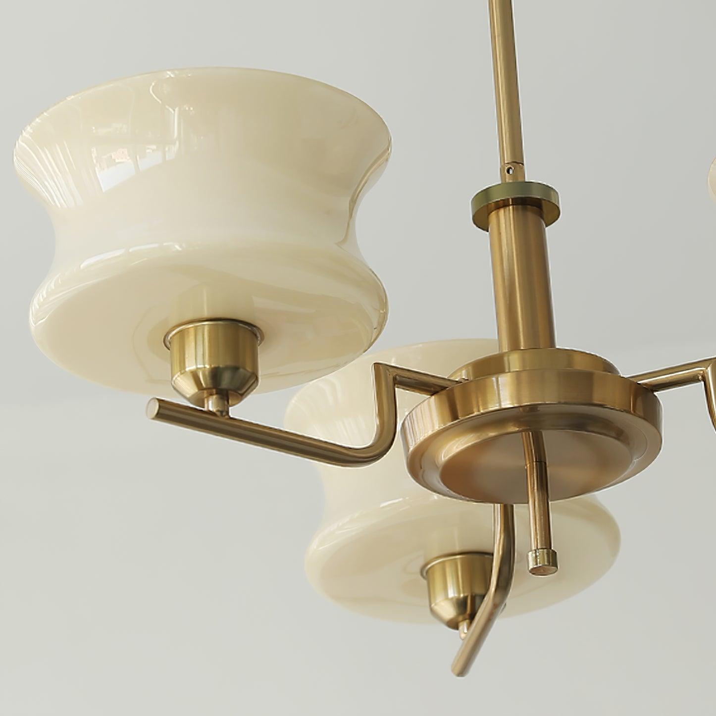 Vintage Gold Glass Ceiling Chandelier Light Fixture | Ormexis