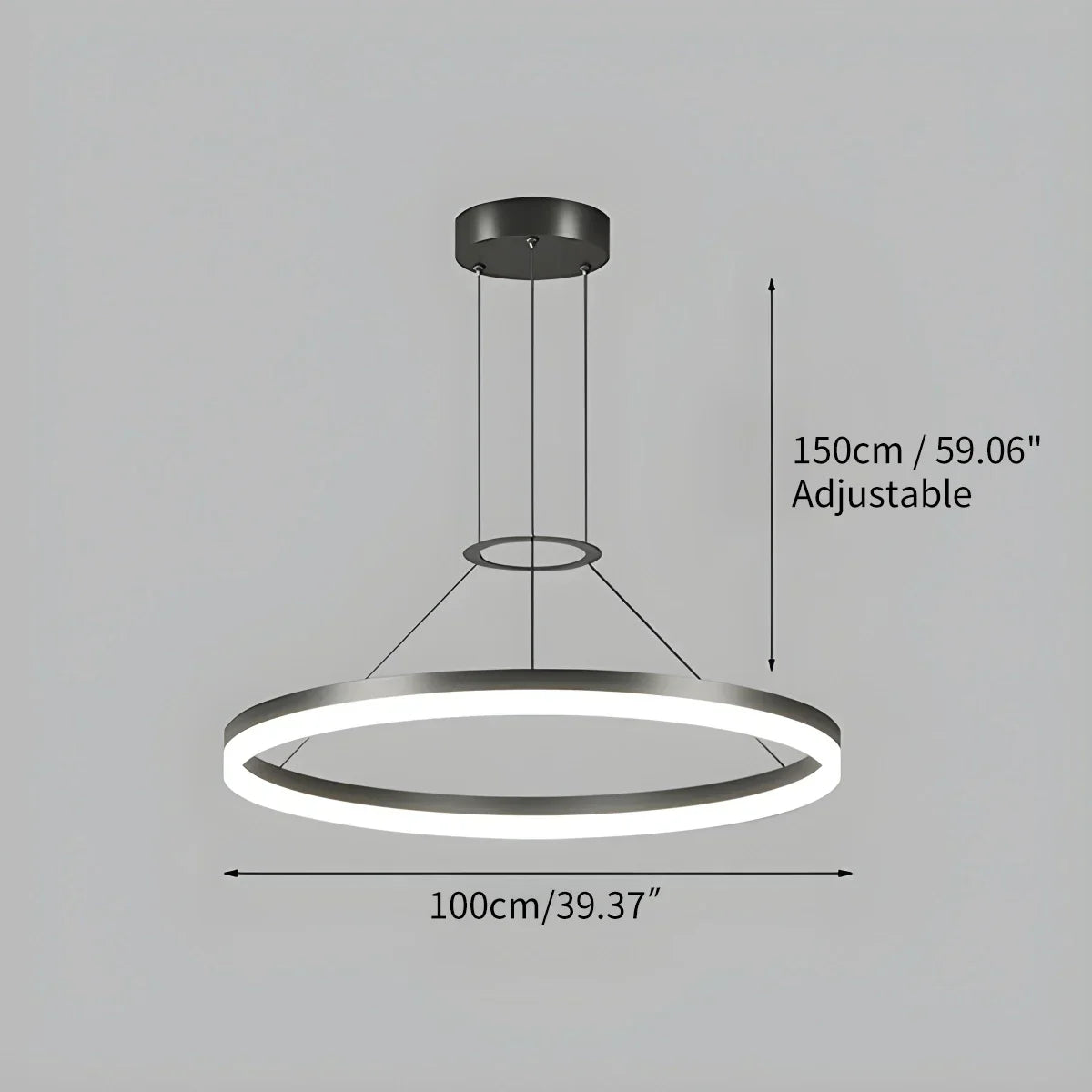 מנורת תלייה עגולה לסלונים ומטבחים עם LED