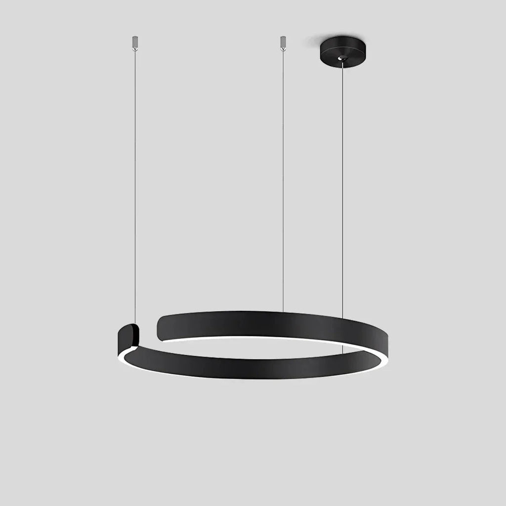 Slank rund LED-ringlysekrone for stueinnredning