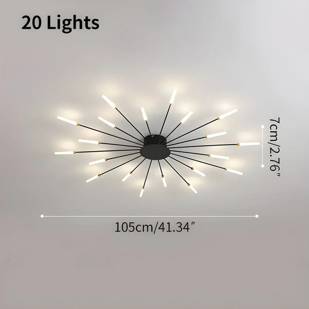 Fyrverkeri-inspirert stjerneburst taklampe for moderne hjem