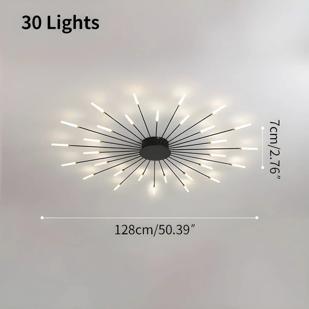 Fyrverkeri-inspirert stjerneburst taklampe for moderne hjem