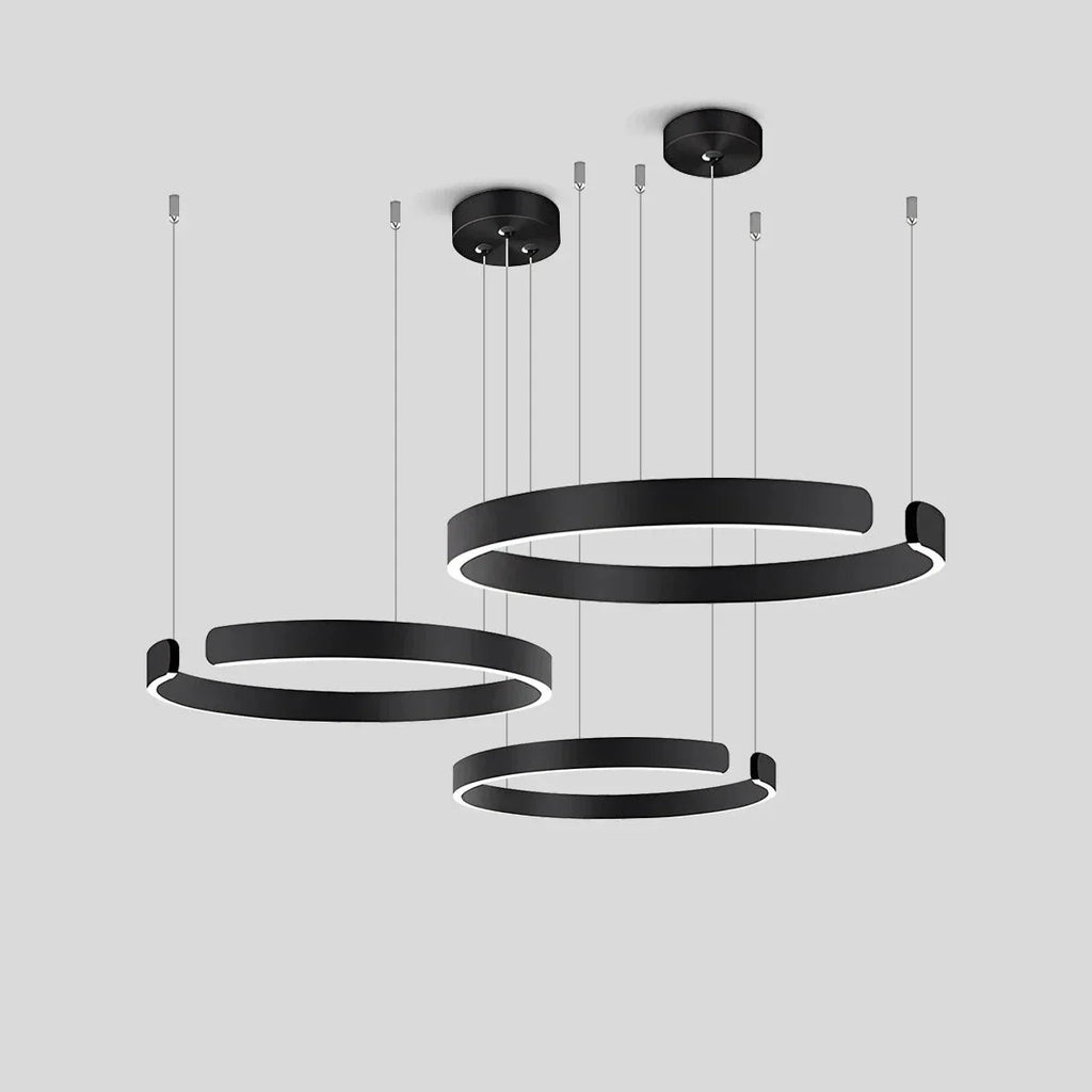 Slank rund LED-ringlysekrone for stueinnredning