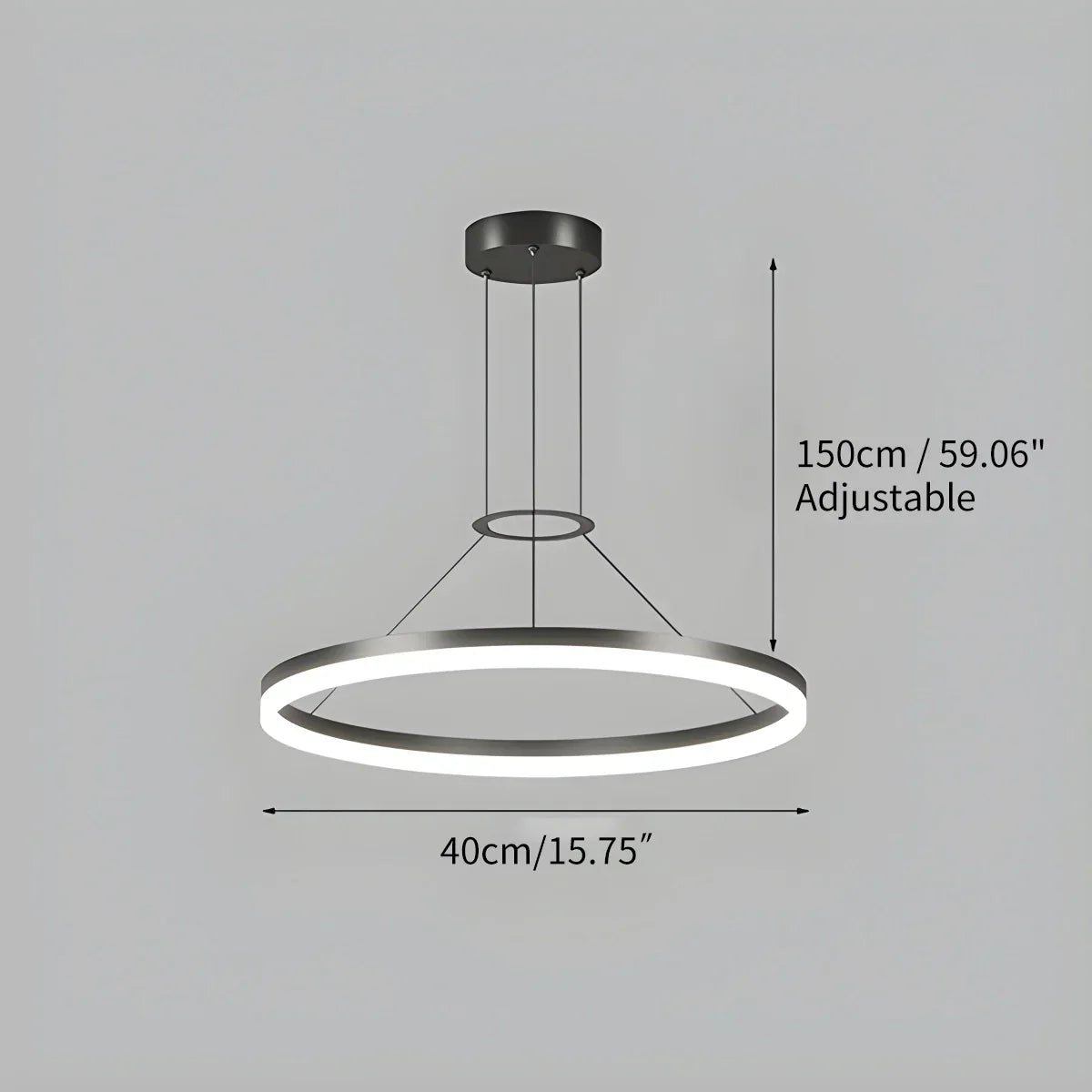 מנורת תלייה עגולה לסלונים ומטבחים עם LED