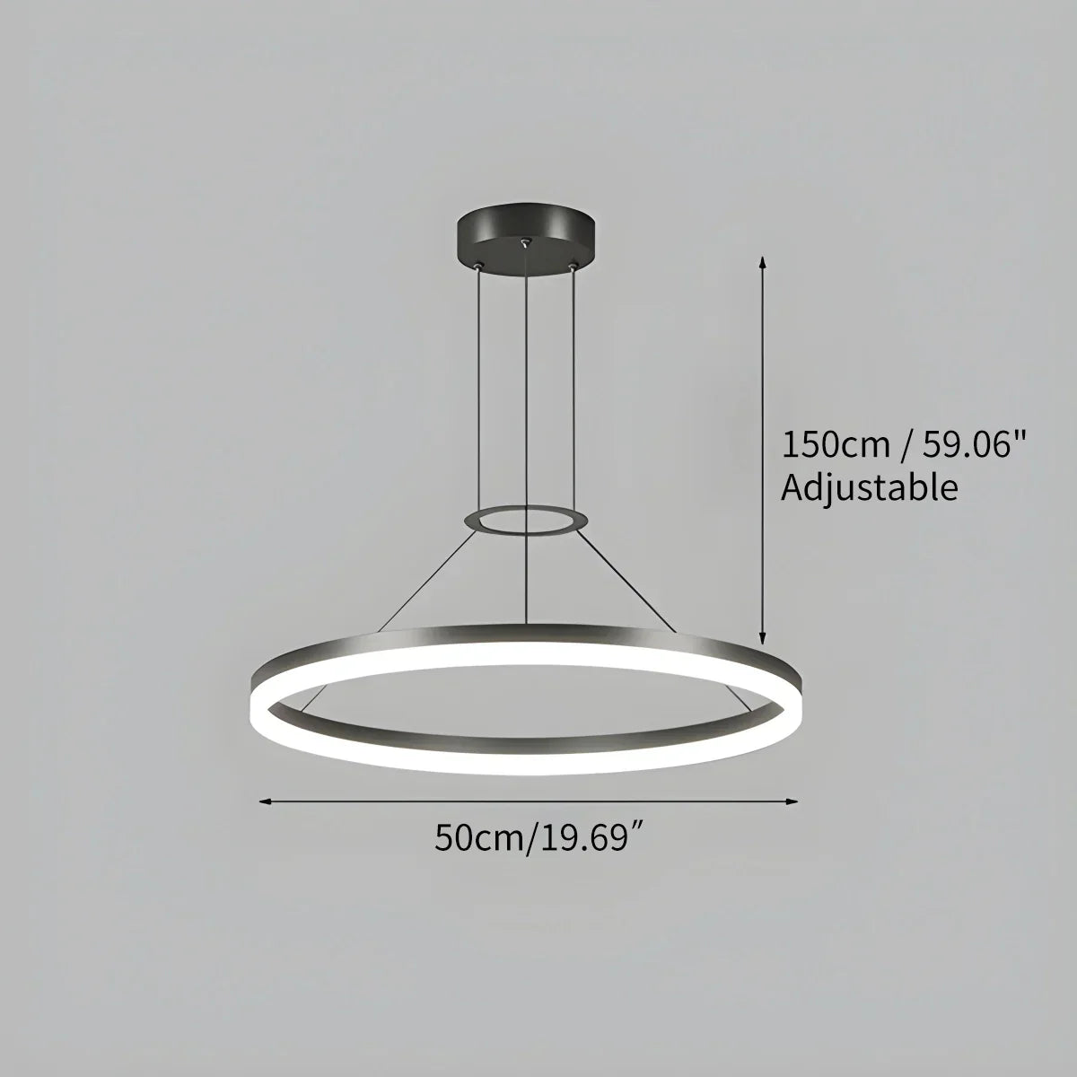 מנורת תלייה עגולה לסלונים ומטבחים עם LED