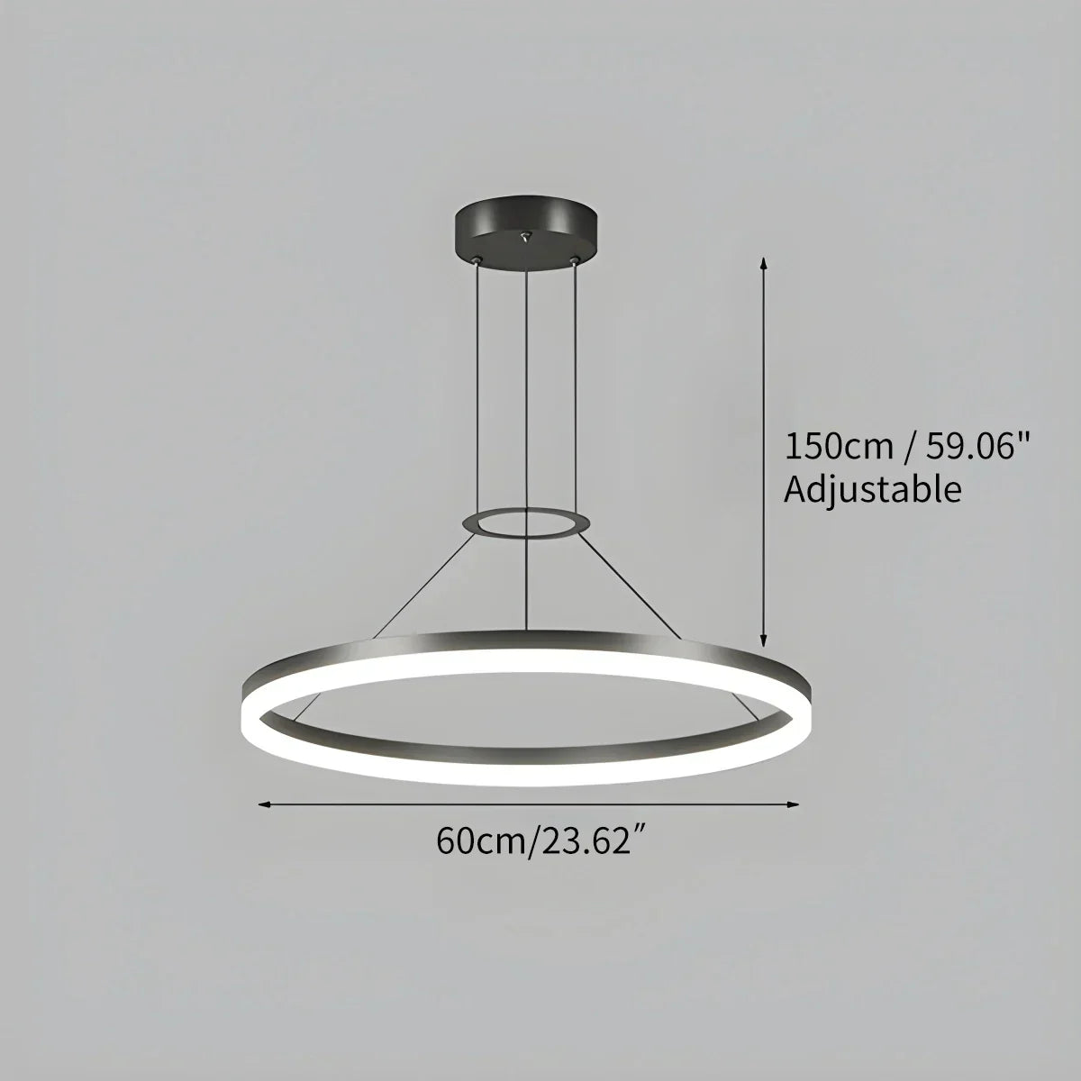 מנורת תלייה עגולה לסלונים ומטבחים עם LED