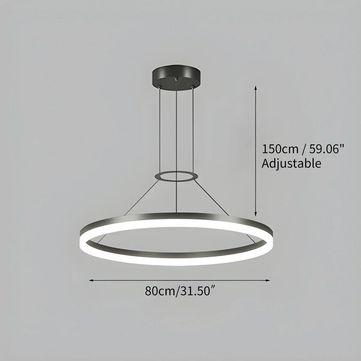 מנורת תלייה עגולה לסלונים ומטבחים עם LED