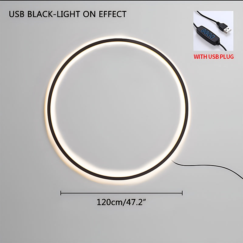Circular LED Wall Light With Round Ring Design For Living Room