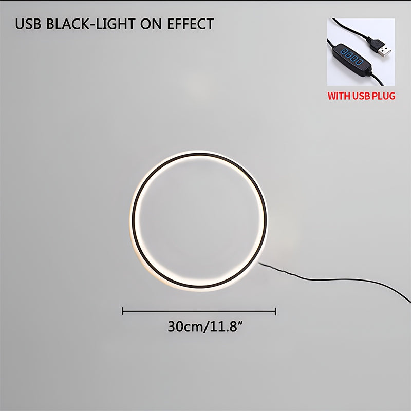 Circular LED Wall Light With Round Ring Design For Living Room