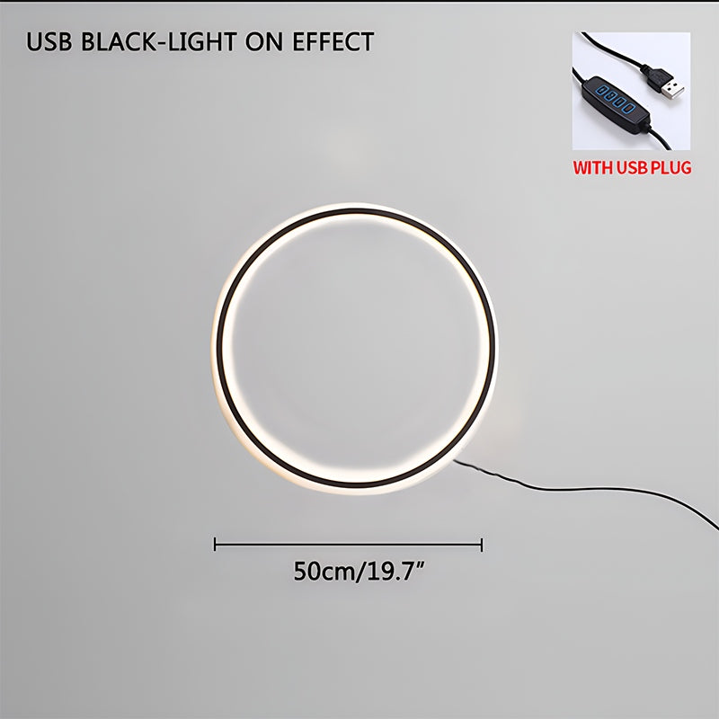 Circular LED Wall Light With Round Ring Design For Living Room