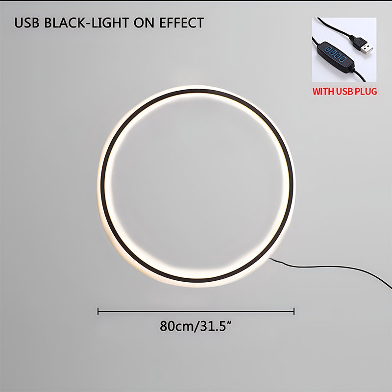 Circular LED Wall Light With Round Ring Design For Living Room