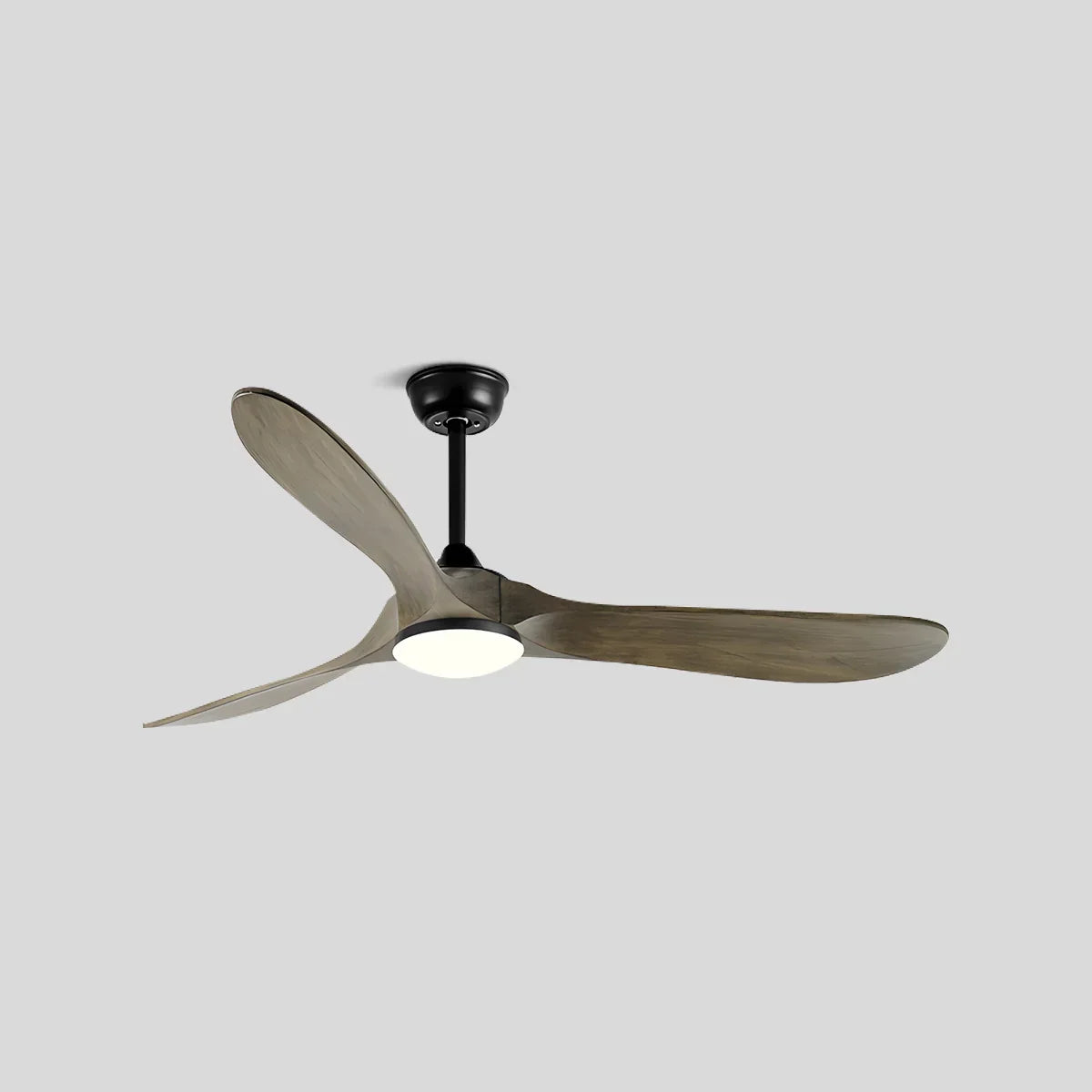 Three Solid Wood Blades Nordic Ceiling Fan With Light