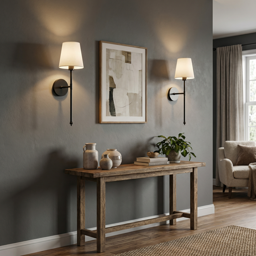 Stoffvegglampe i amerikansk stil | Ormexis