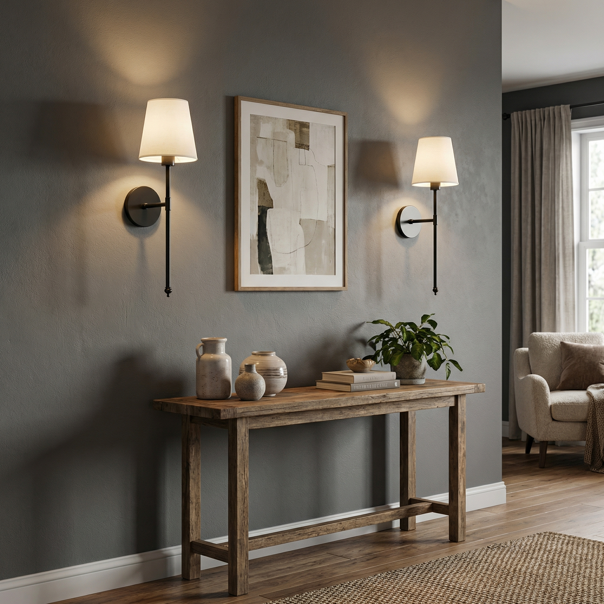 Stoffvegglampe i amerikansk stil | Ormexis