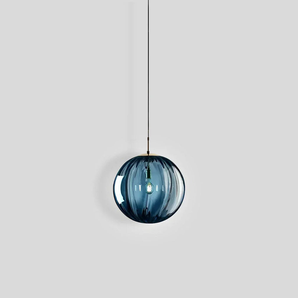 Nordic Glass Globe Pendant Light With Water Pattern For Modern Homes