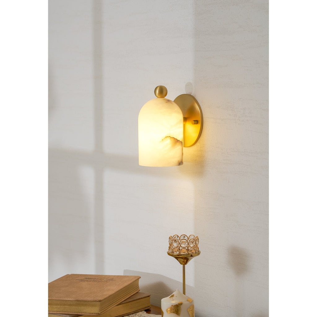 Aplique de pared en forma de cúpula Calla de alabastro | Ormexis