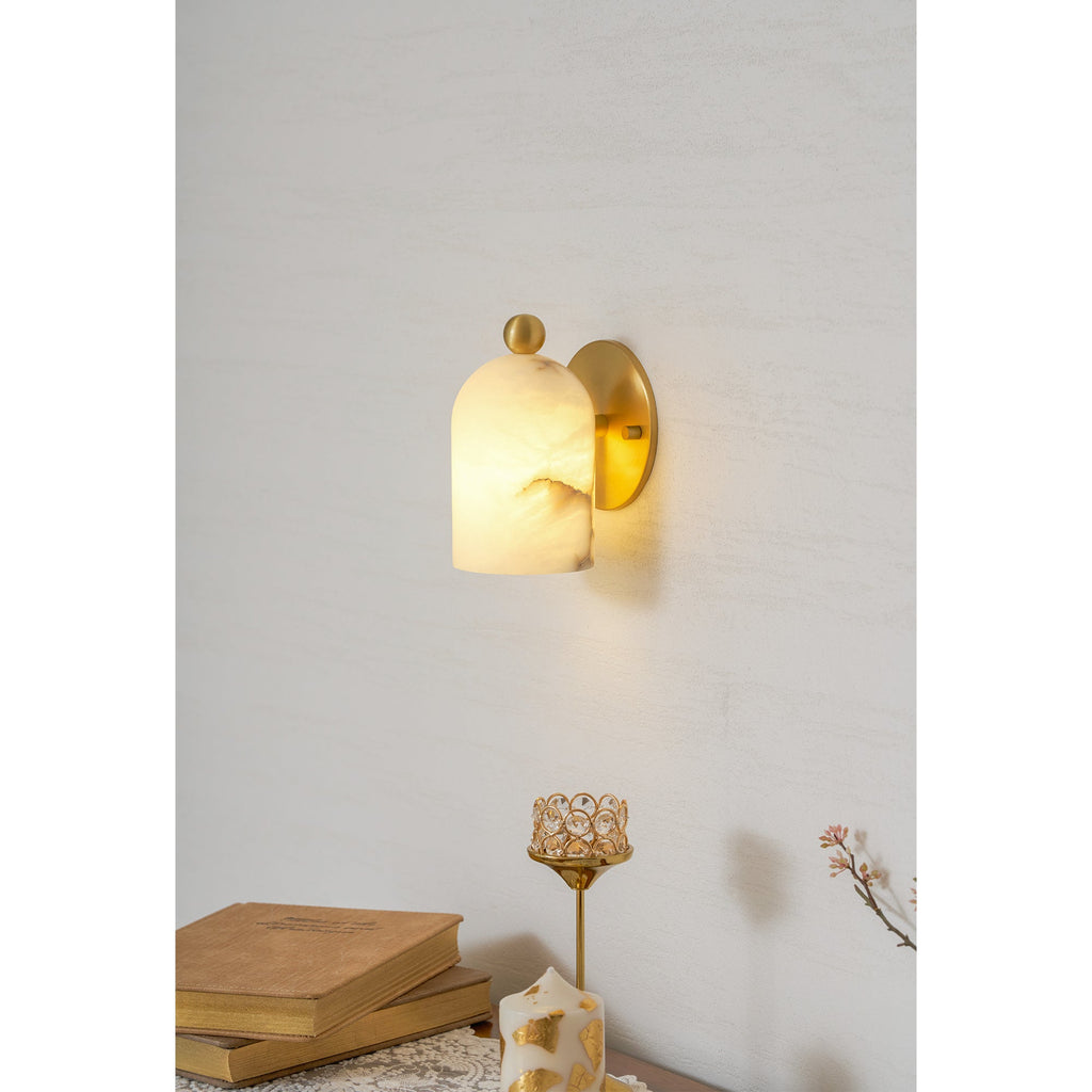 Aplique de pared en forma de cúpula Calla de alabastro | Ormexis